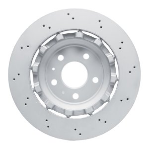 Audi RS5 Brake Rotor (1) - Rear - R1 Concepts - Hi-Carbon Alloy GEOMET Coated Rotor - Drilled - `13-`15